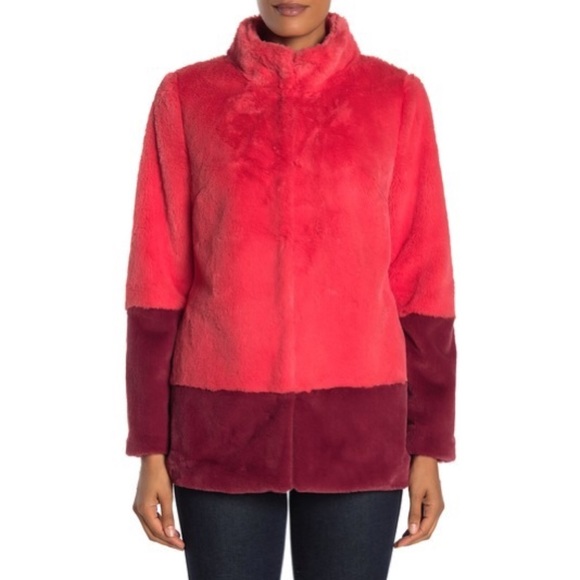 Trina Turk Blanche Two-Tone Faux Fur Coat - Picture 2 of 5